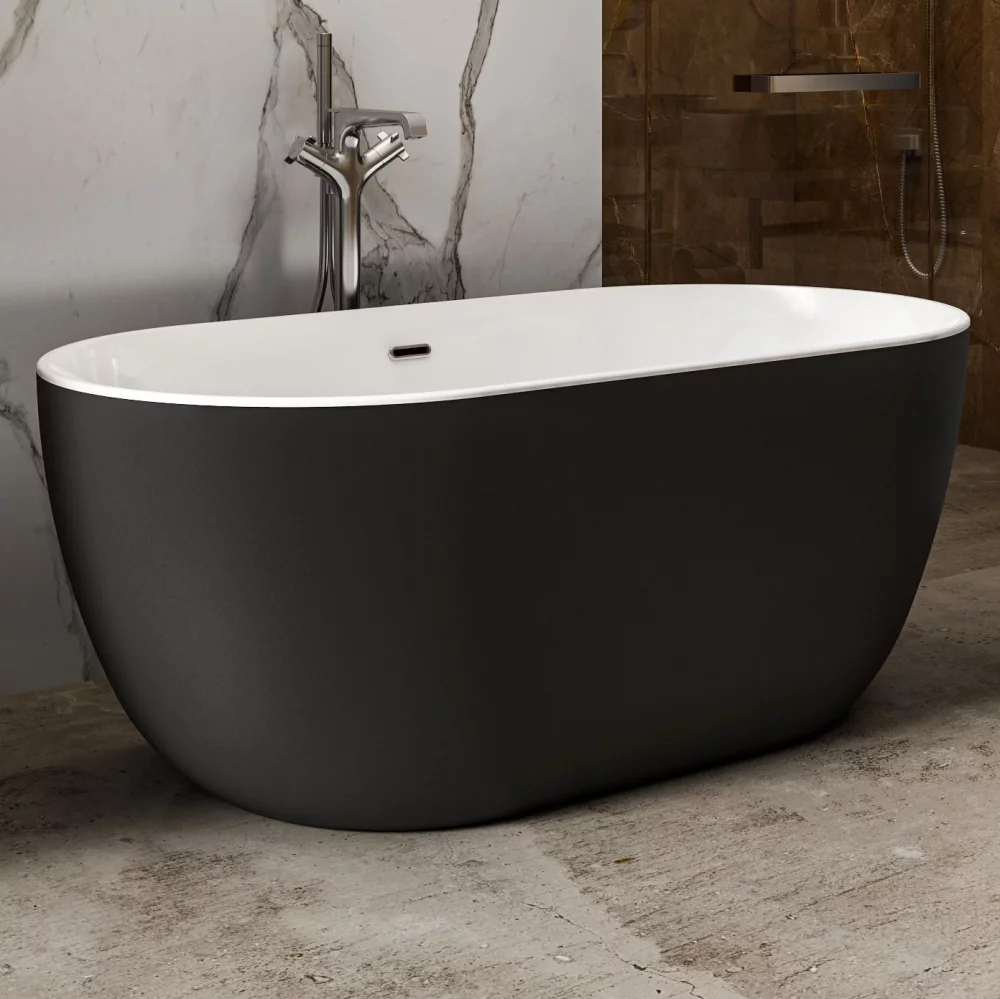 Charlotte Edwards Mayfair Gloss Black 1500 x 780mm Modern Freestanding Bath