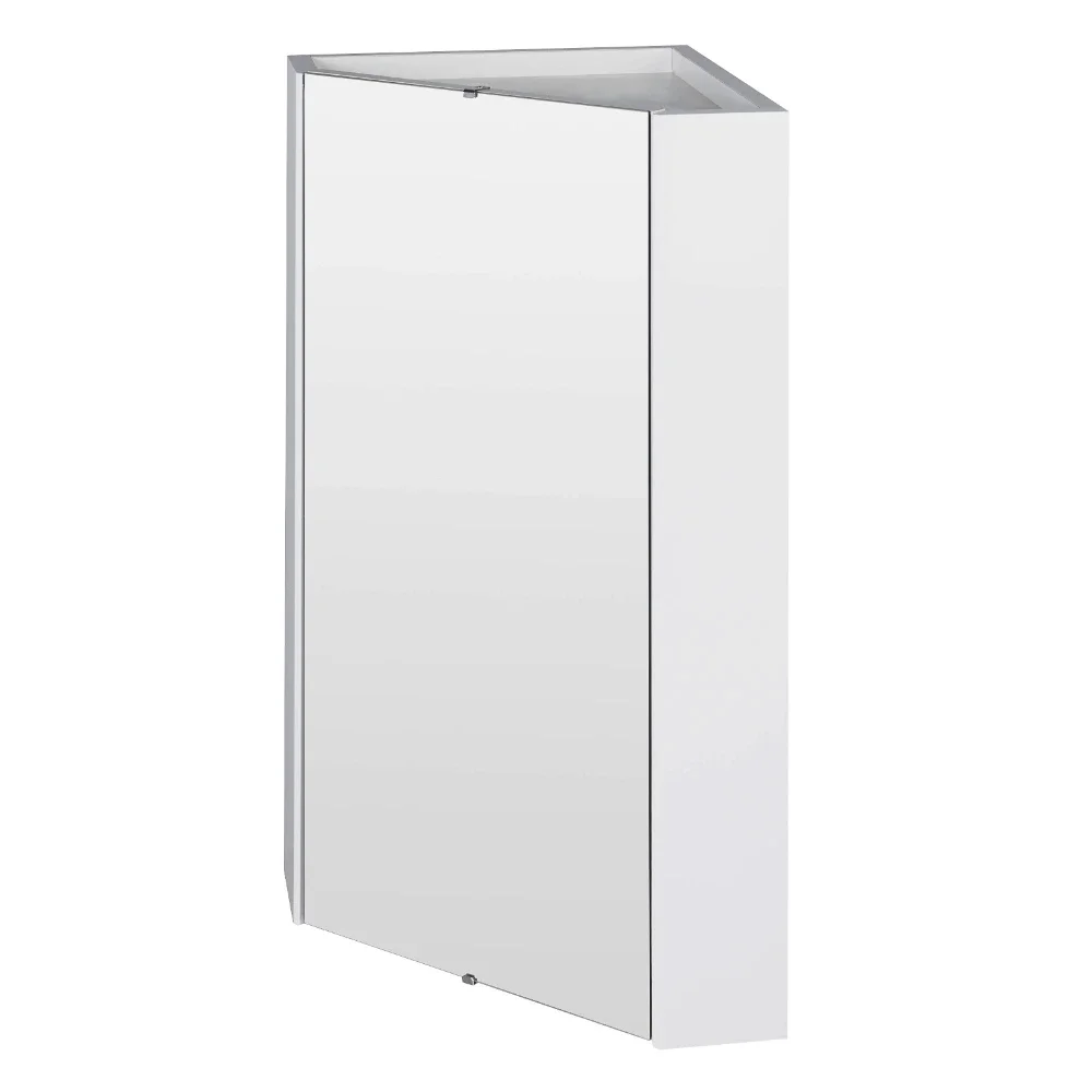 Nuie Mayford Corner Mirror Cabinet 1 Door Gloss White