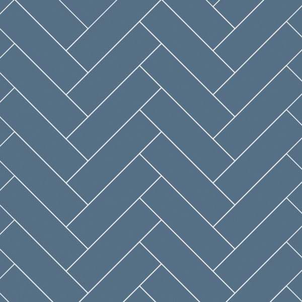 Multipanel Misty Blue Herringbone Tile Effect Shower Board