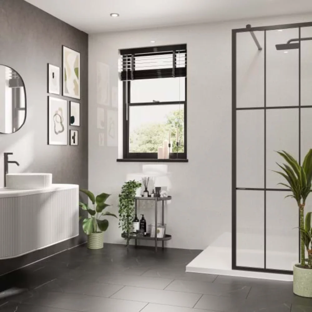 Multipanel White Snow Shower Panels