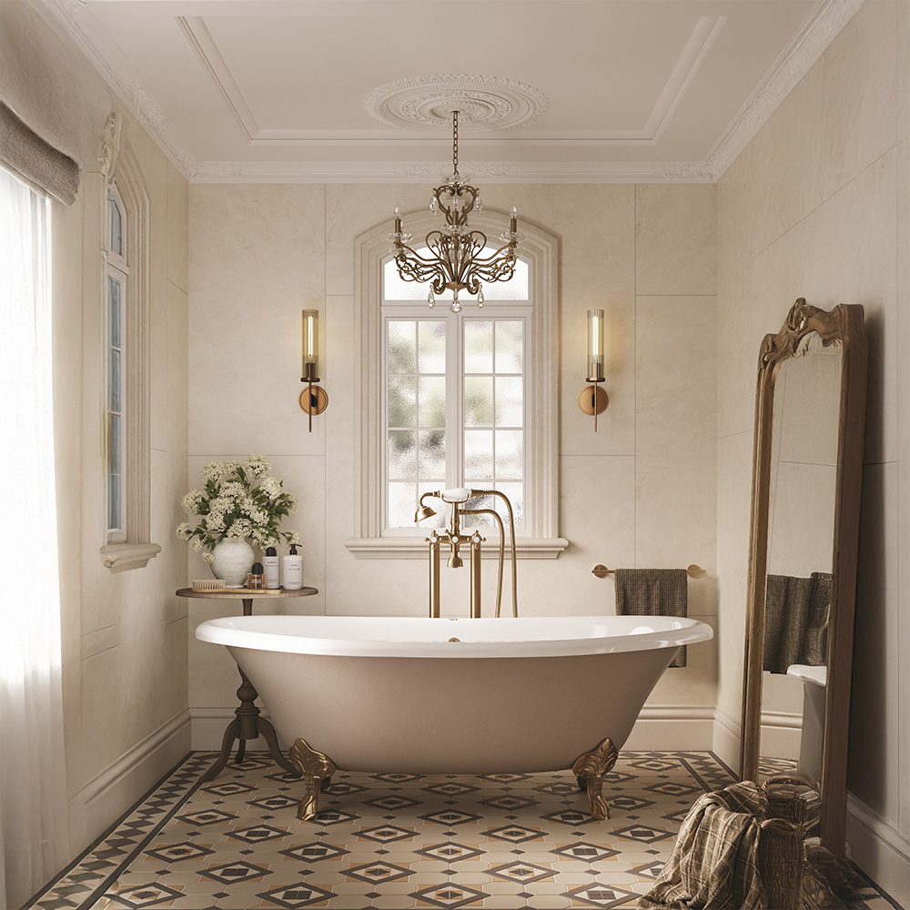 Multipanel Tile XL Offset Cremona Marble Wall Panels