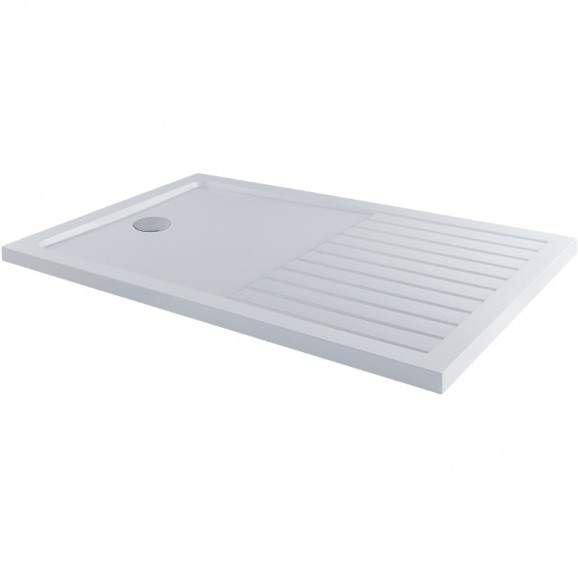 MX Elements 1400 x 900 Anti Slip Walk In Shower Tray with Drying Area