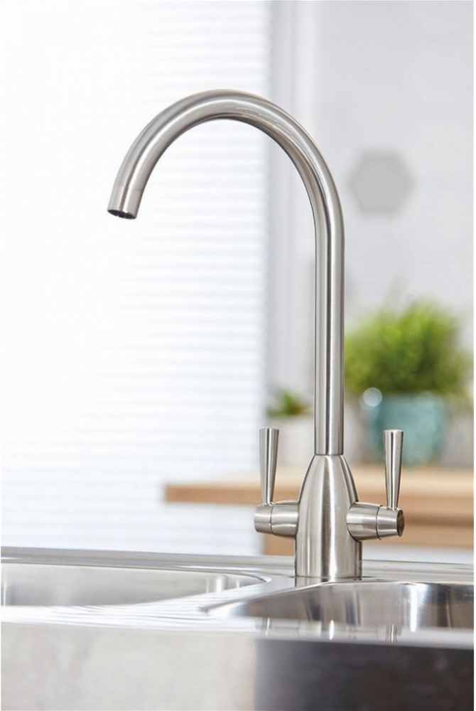 Wycombe Monoblock Kitchen Mixer Tap - Brushed Stainless Steel - Signature Series