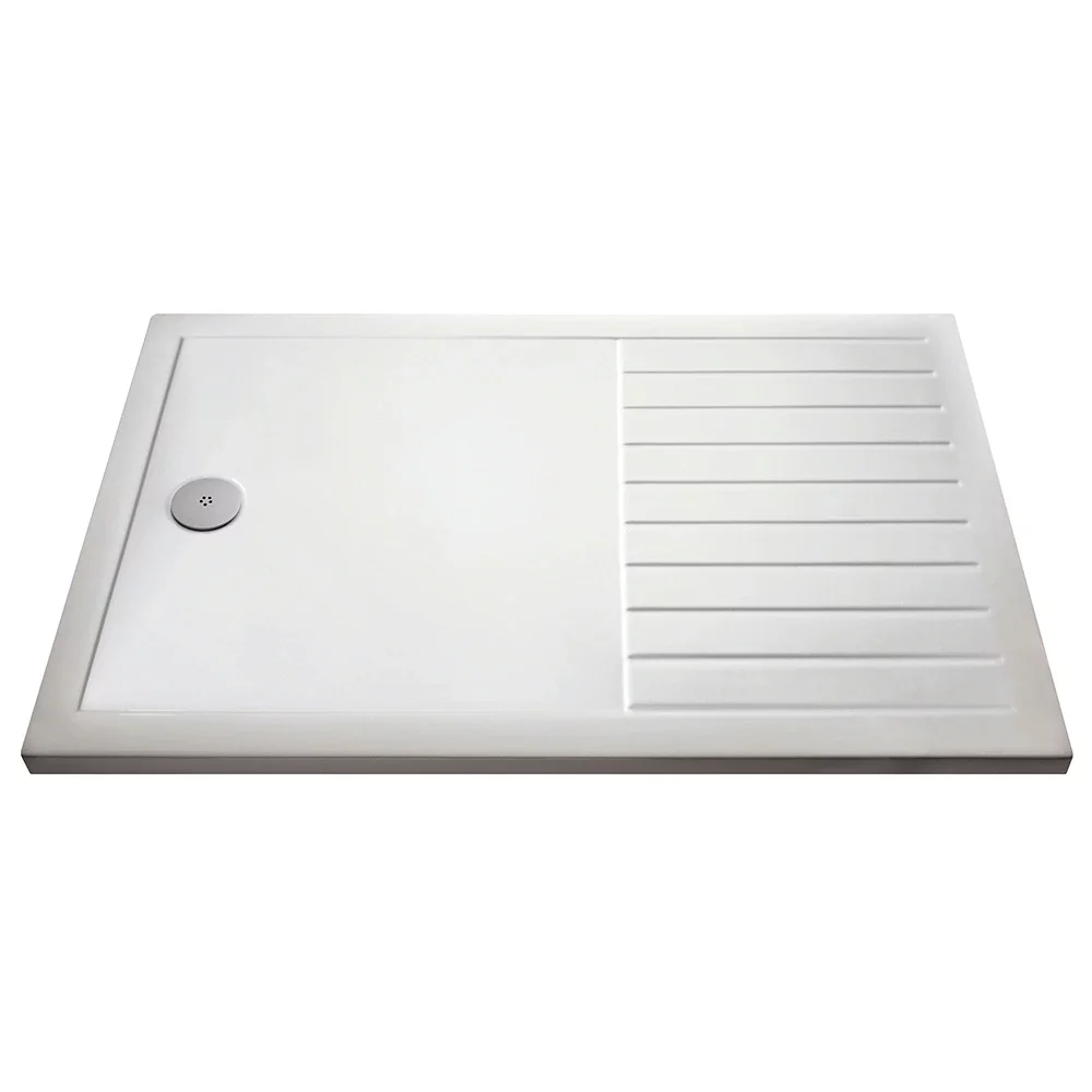 Nuie Pearlstone 1400 x 900mm Walk In Shower Tray With Drying Area