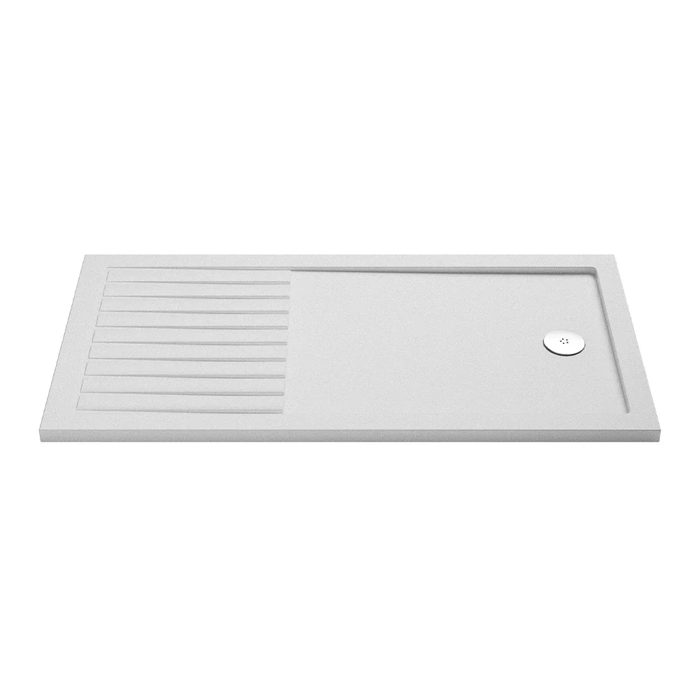 Nuie Pearlstone 1700 x 700mm Anti Slip Walk In Shower Tray With Drying Area