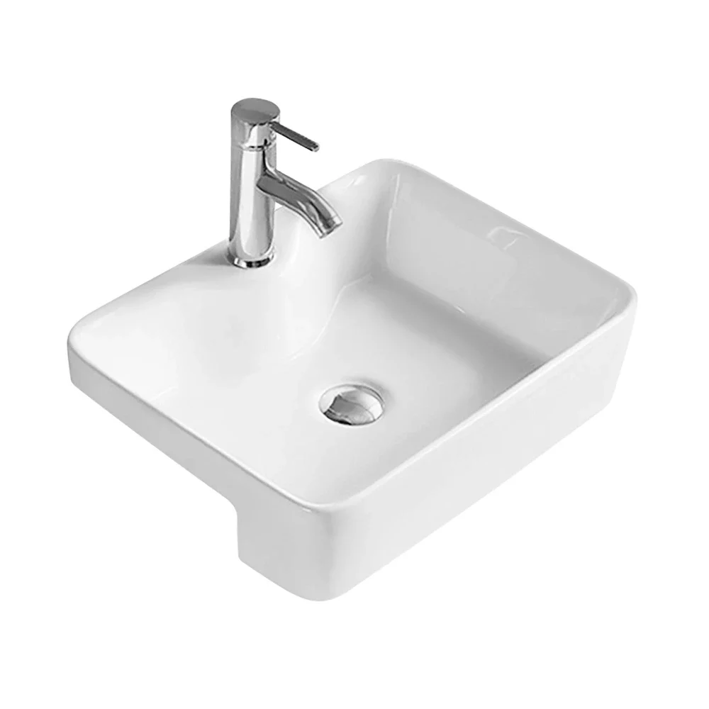 Nuie 480mm Ceramic Square Semi Recessed Basin
