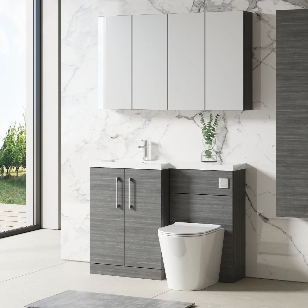 Nuie Arno Anthracite Floor Standing Unit and Basin