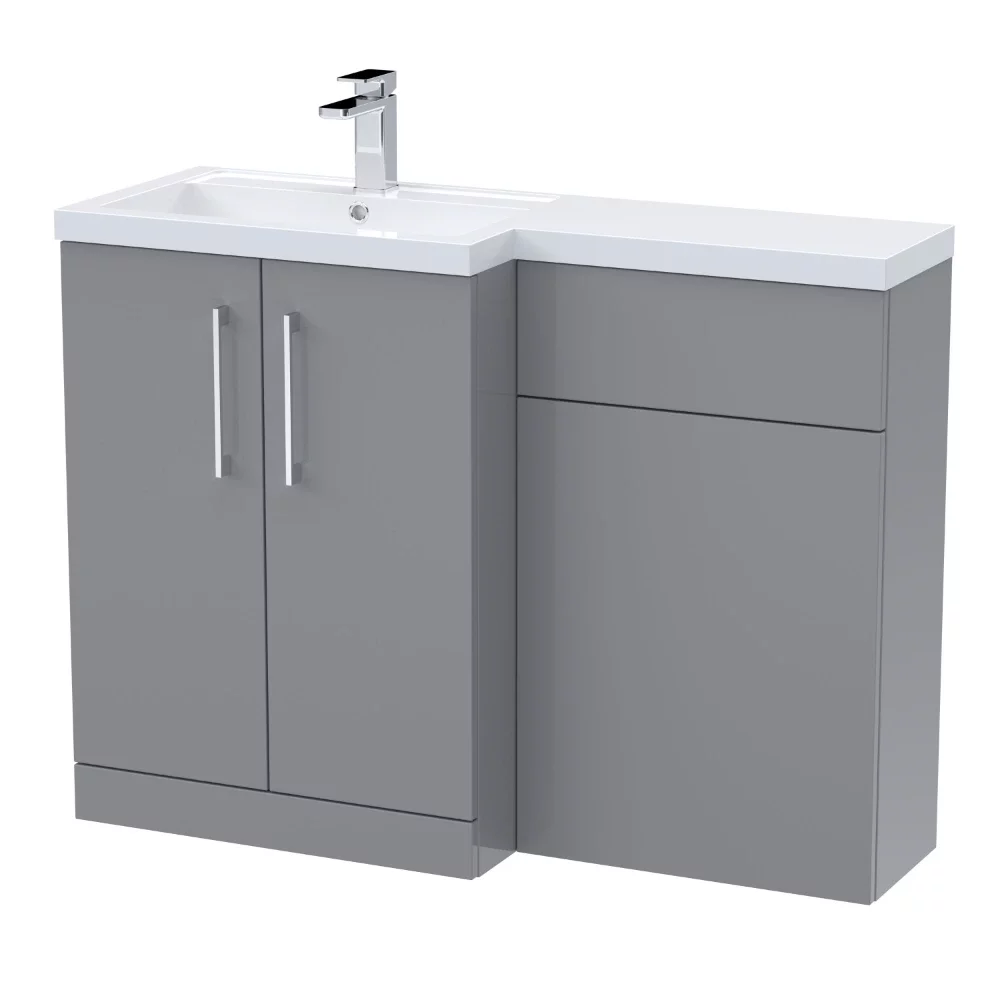 Nuie Arno Satin Grey Floor Standing Unit and Basin