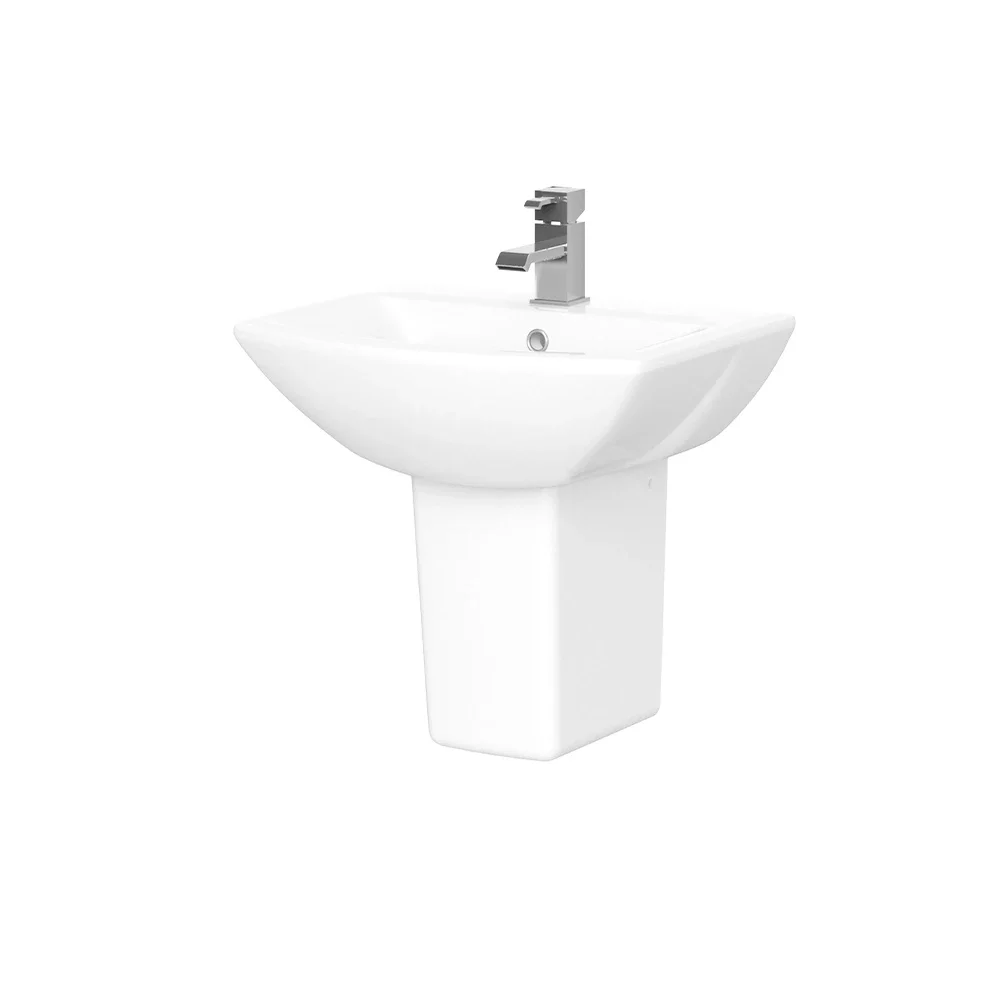 Nuie Assemlby 500mm Wall Hung Basin & Semi Pedestal
