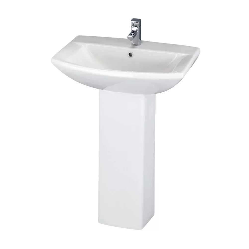 Nuie Asselby 600mm Basin & Pedestal