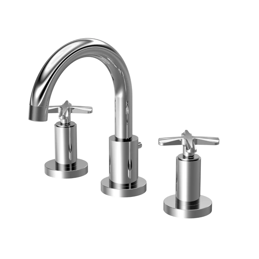 Nuie Aztec Chrome 3 Tap Hole Basin Mixer Tap & Waste