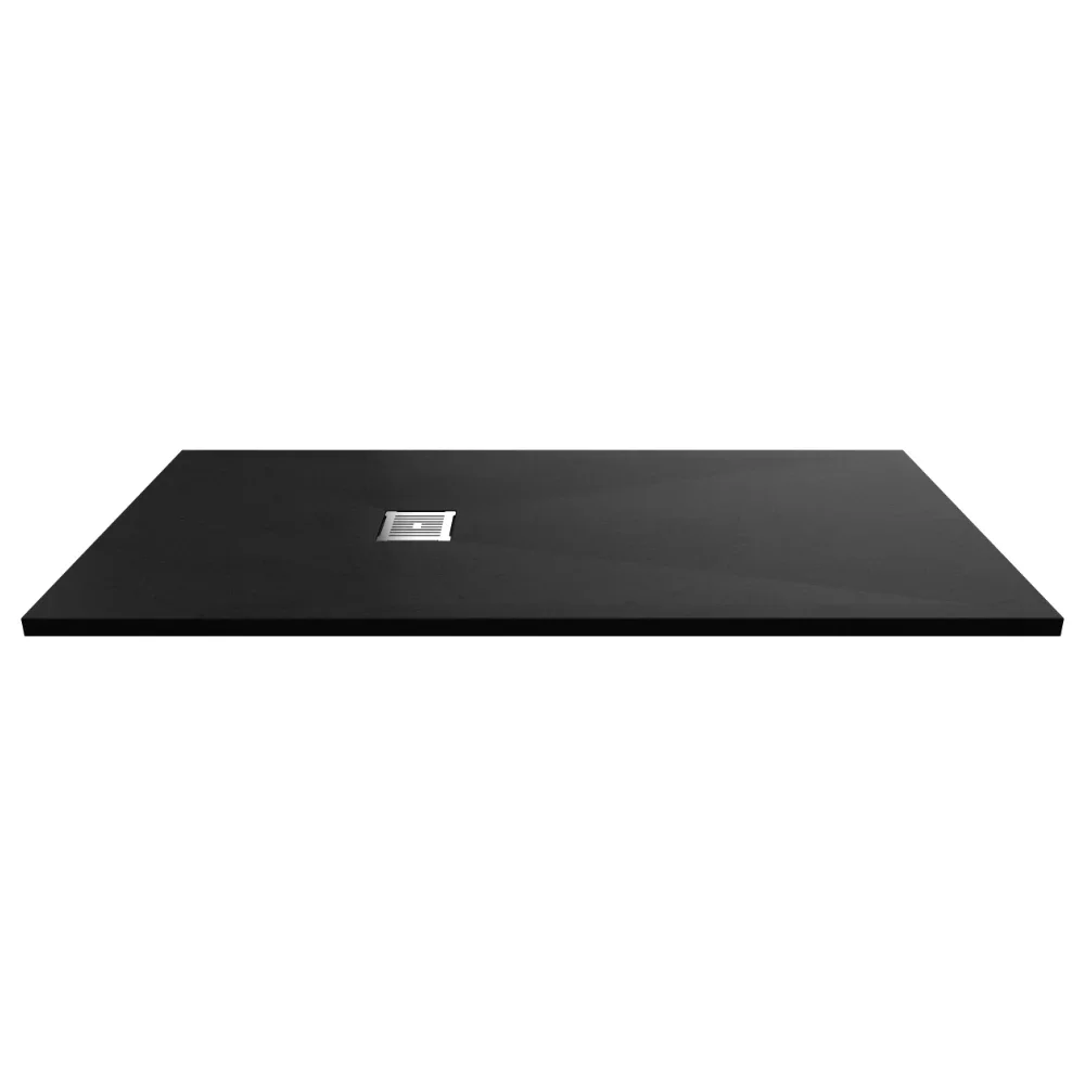 Nuie Pearlstone 1700 x 800mm Black Slate Slimline Rectangular Shower Tray