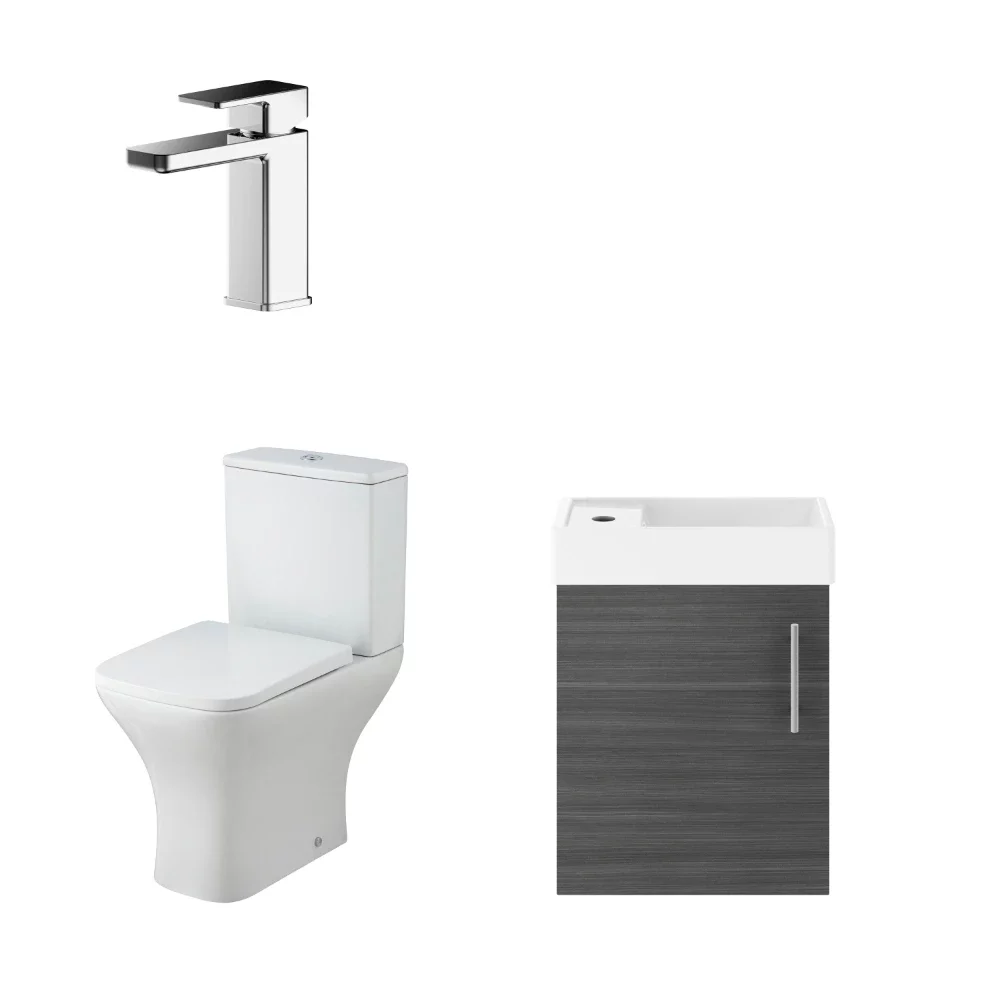 Nuie Vault Anthracite Wall Hung Cloakroom Set