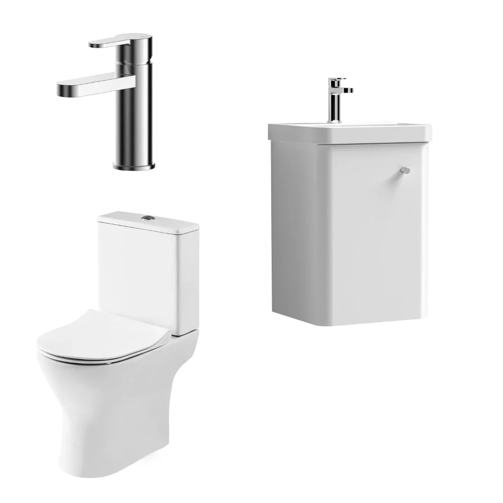 Nuie Deco Gloss White Wall Hung Cloakroom Suite