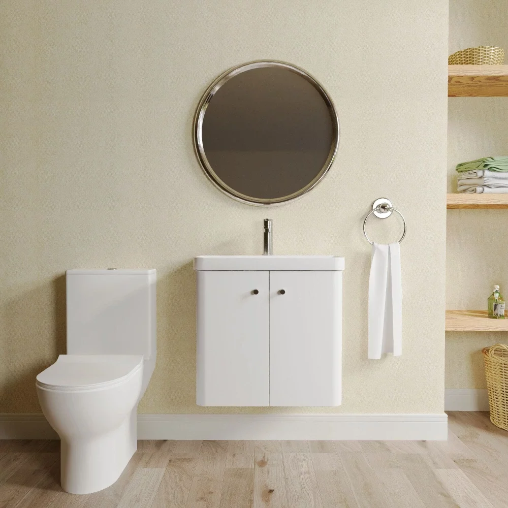 Nuie Deco Gloss White Wall Hung Cloakroom Suite