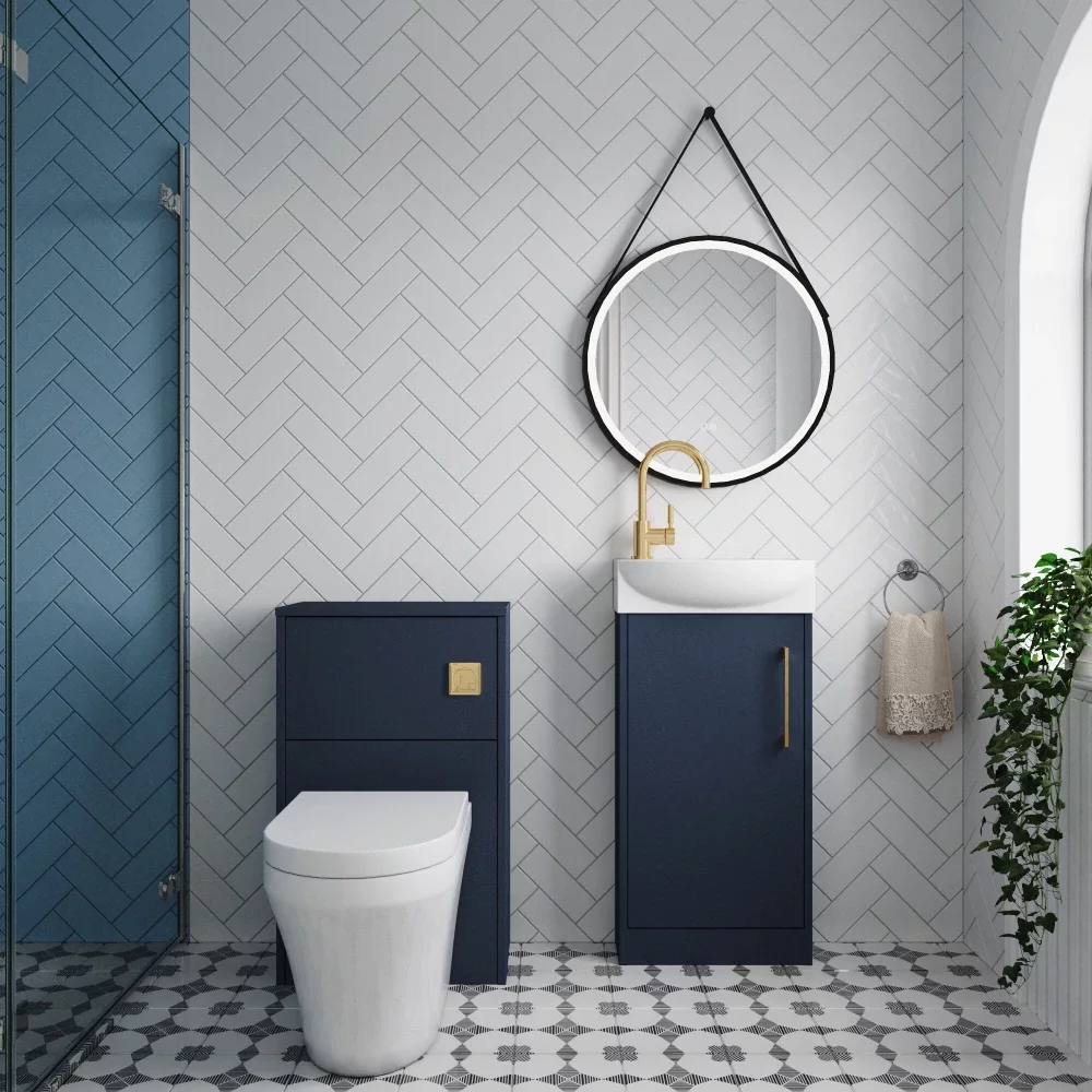 Nuie Deco Blue Floor Standing Cloakroom Suite