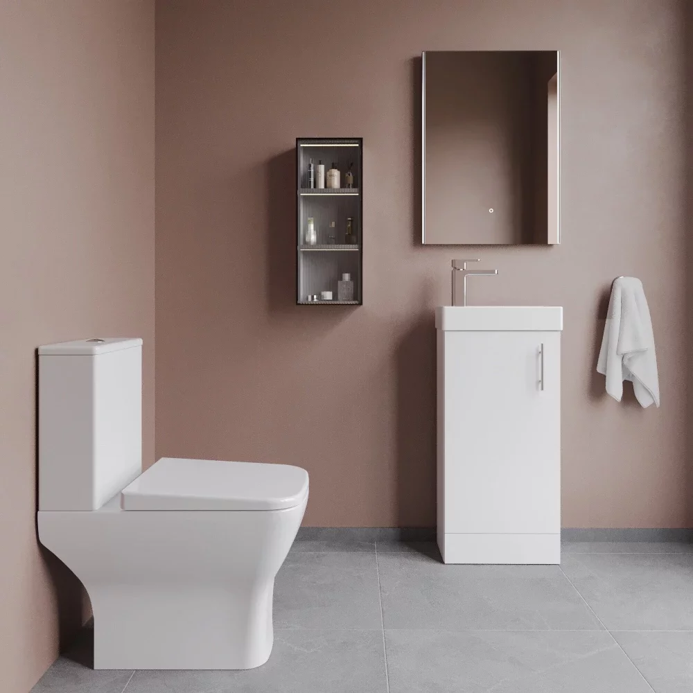 Nuie Floor Standing Gloss White Cloakroom Suite