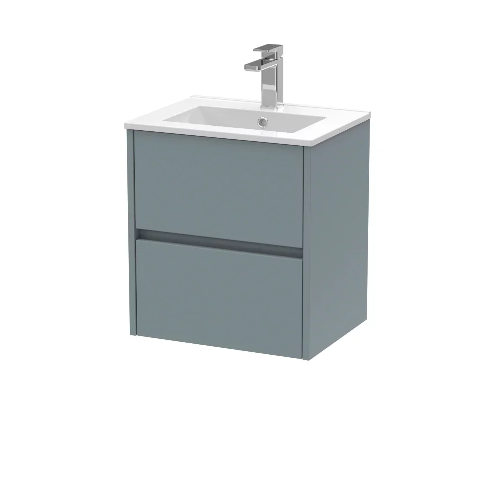 Nuie Havana 500mm Coastal Grey Wall Hung Vanity Unit & Minimalist Basin