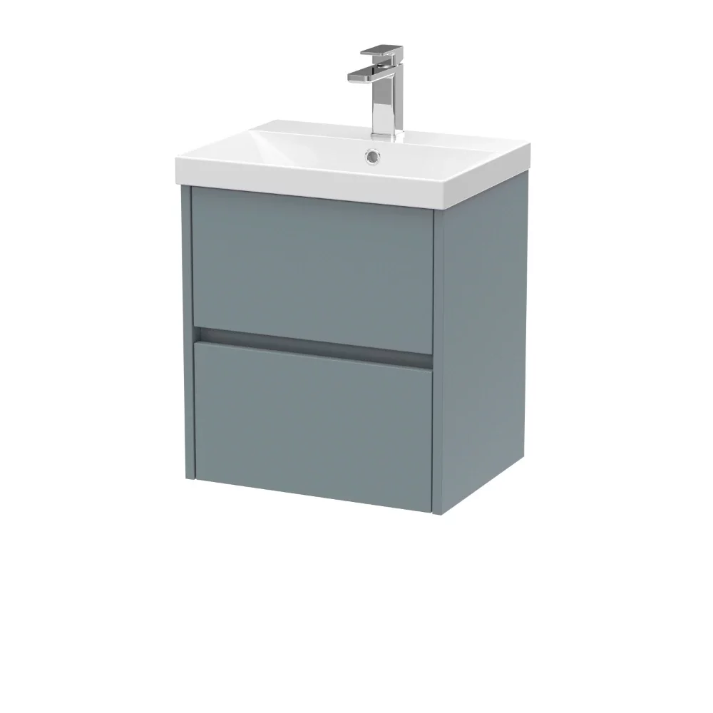 Nuie Havana 500mm Coastal Grey Wall Hung Vanity Unit & Thin Edge Basin