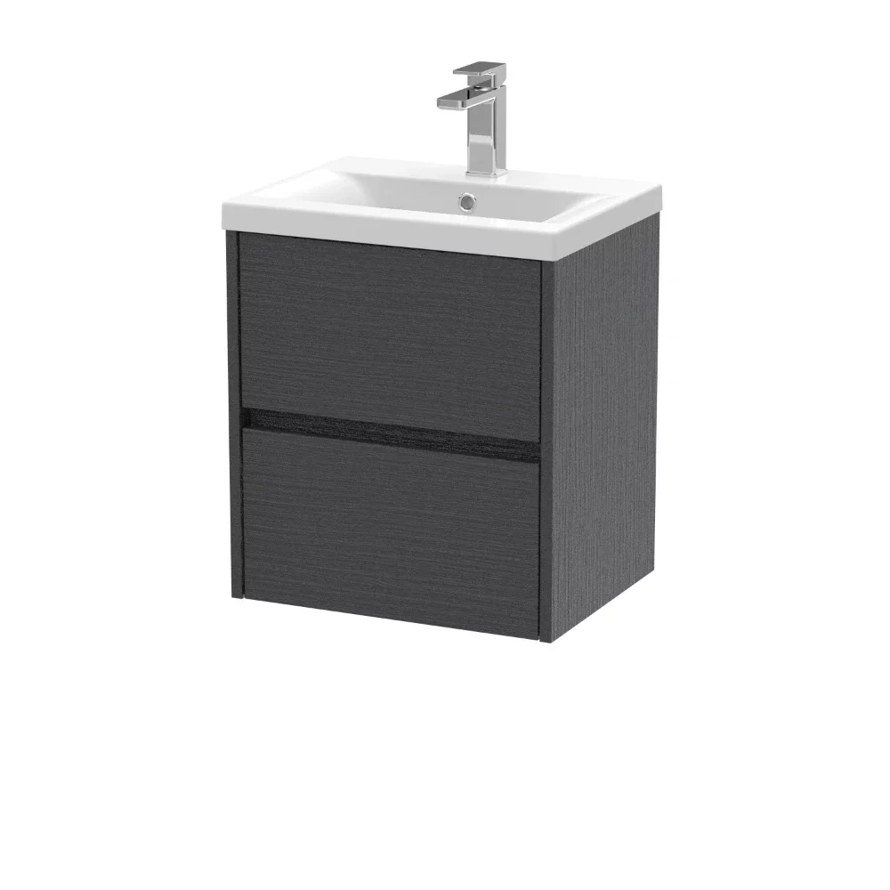 Nuie Havana 500mm Graphite Grey Wall Hung Vanity Unit & Mid Edge Basin