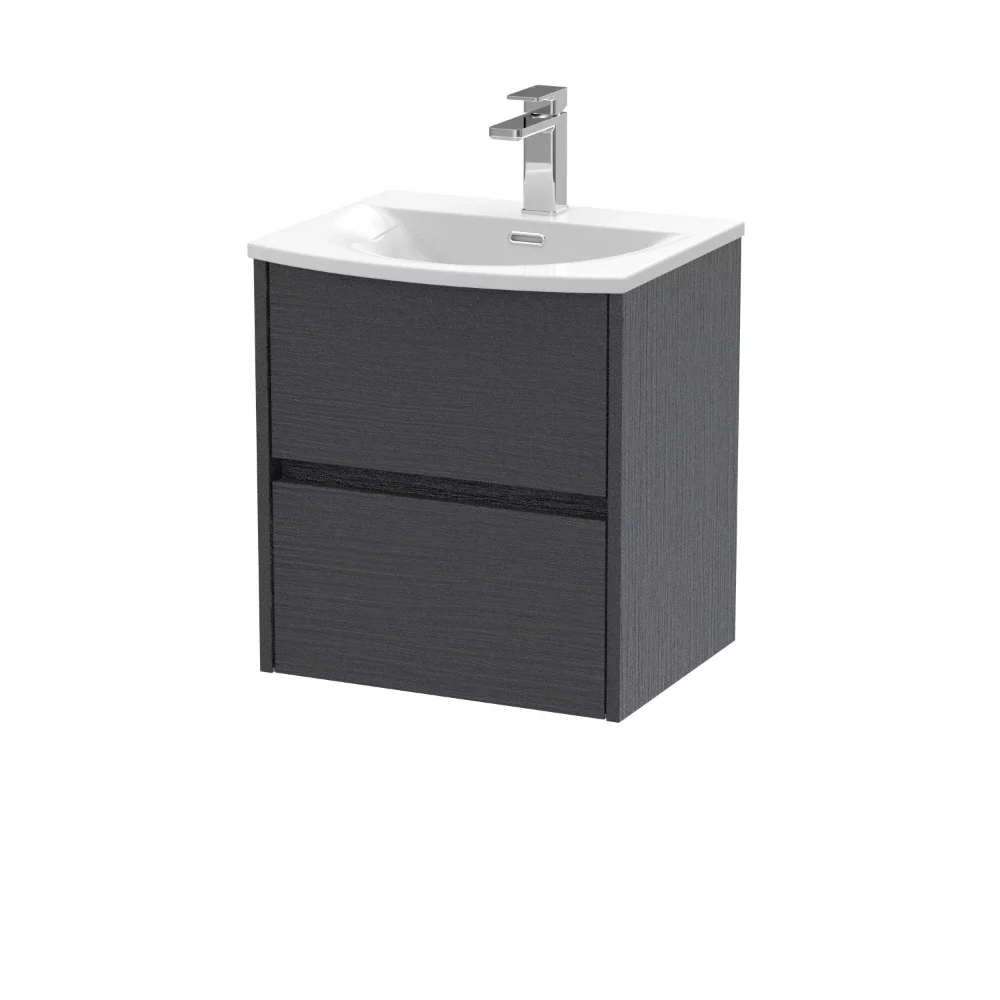 Nuie Havana 500mm Graphite Grey Wall Hung Vanity Unit & Curved Basin