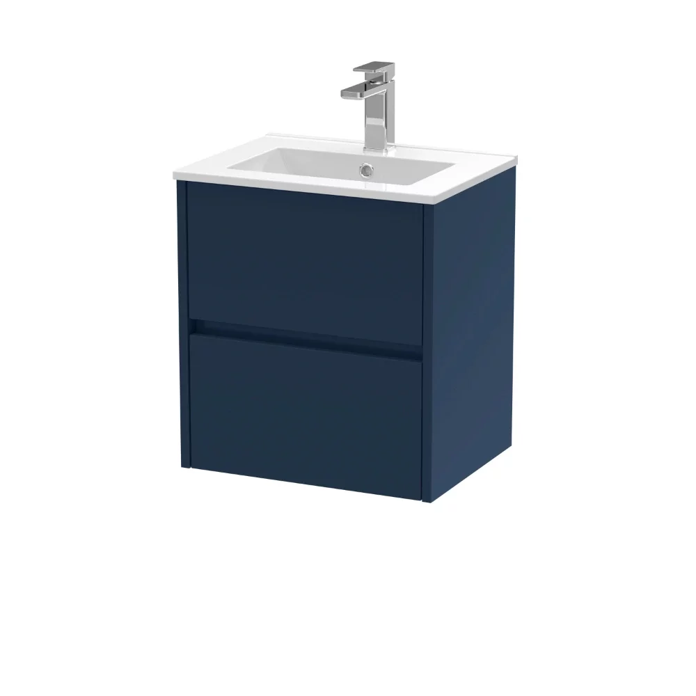 Nuie Havana 500mm Midnight Blue Wall Hung Vanity Unit & Minimalist Basin