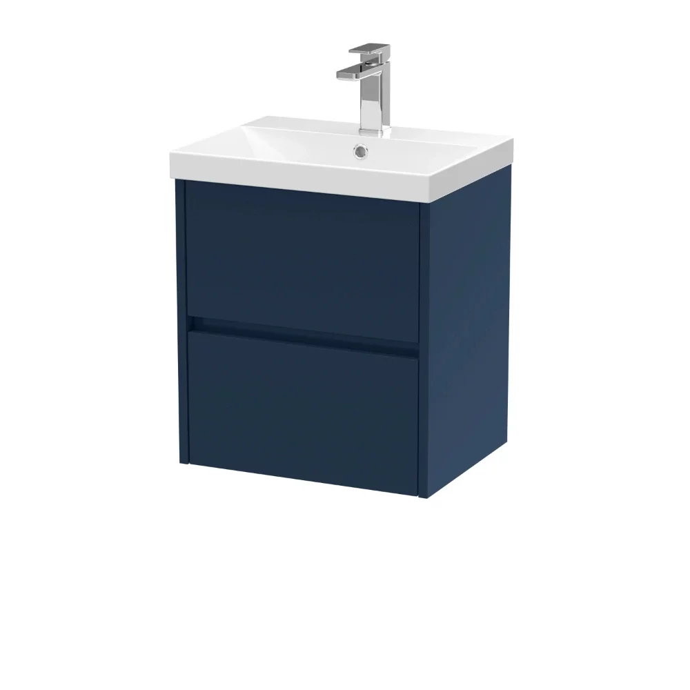 Nuie Havana 500mm Midnight Blue Wall Hung Vanity Unit & Thin Edge Basin