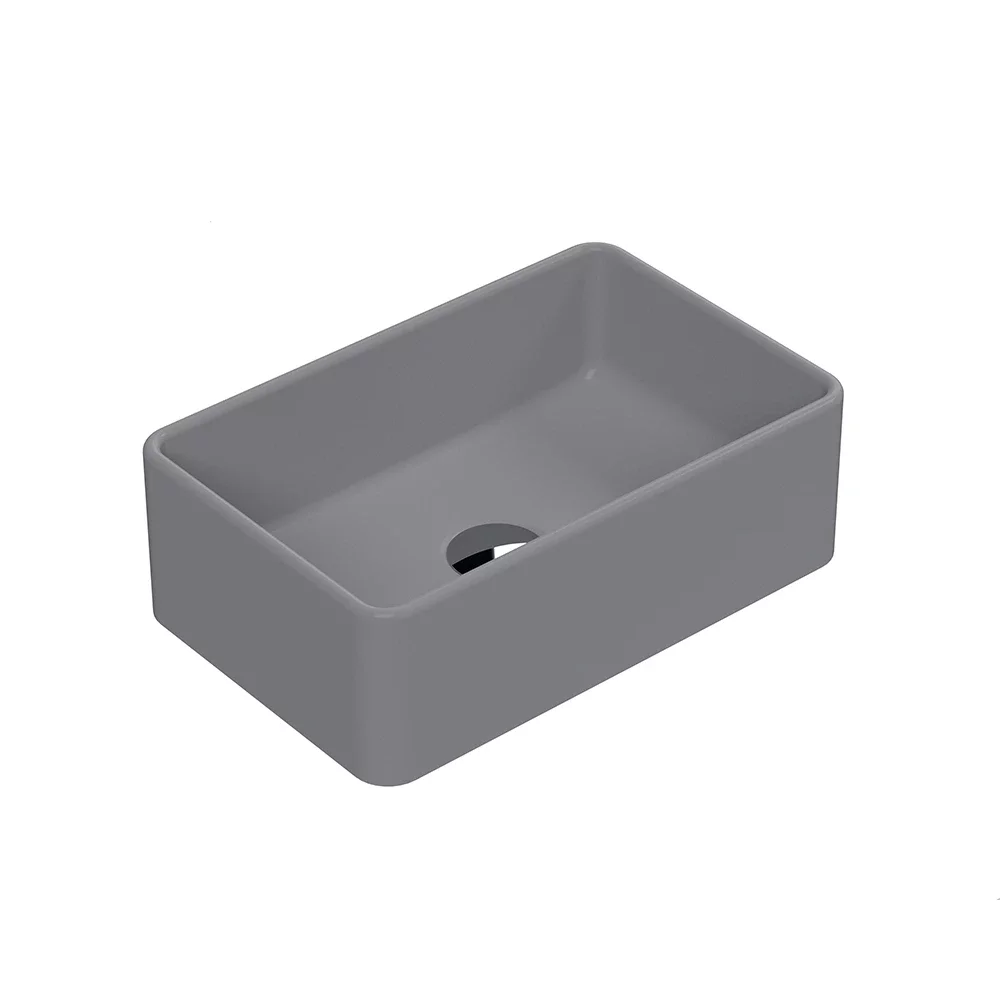 Nuie Luxe 365mm Grey Rectangular Countertop Basin