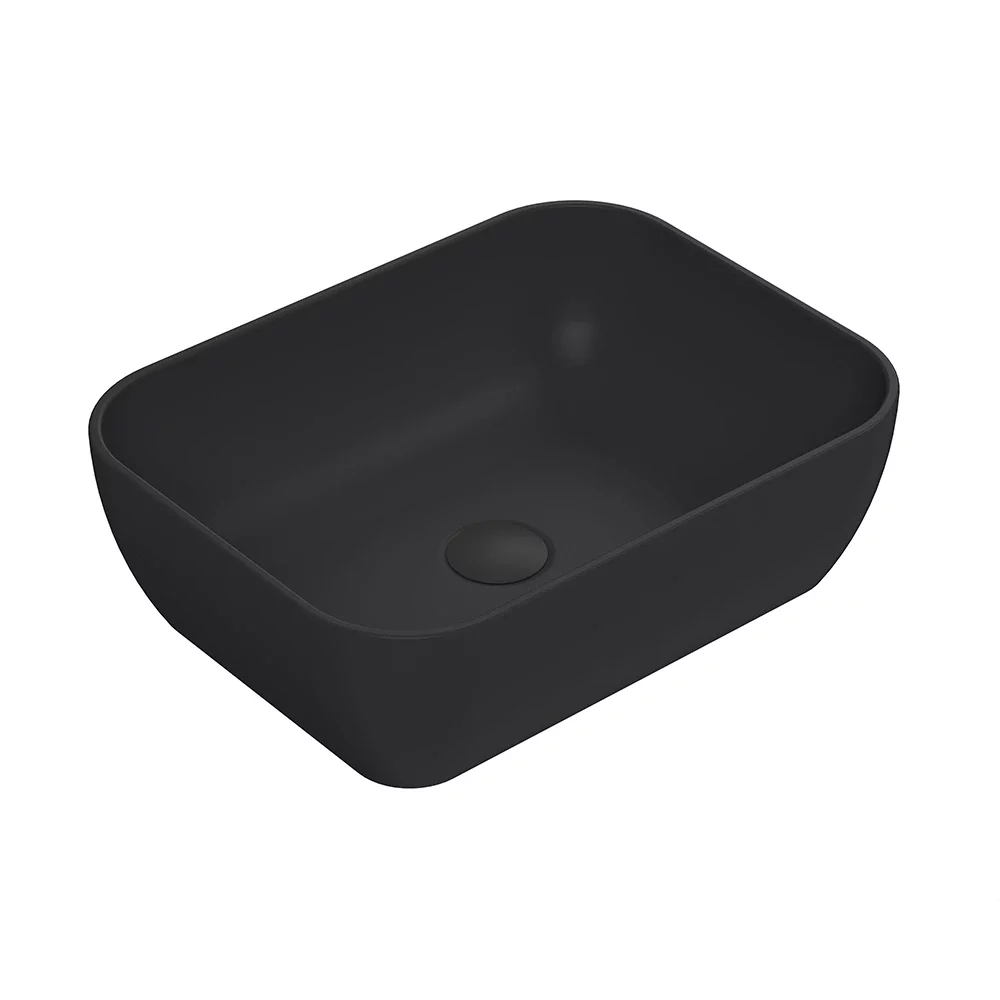 Nuie Luxe 455mm Black Square Countertop Basin