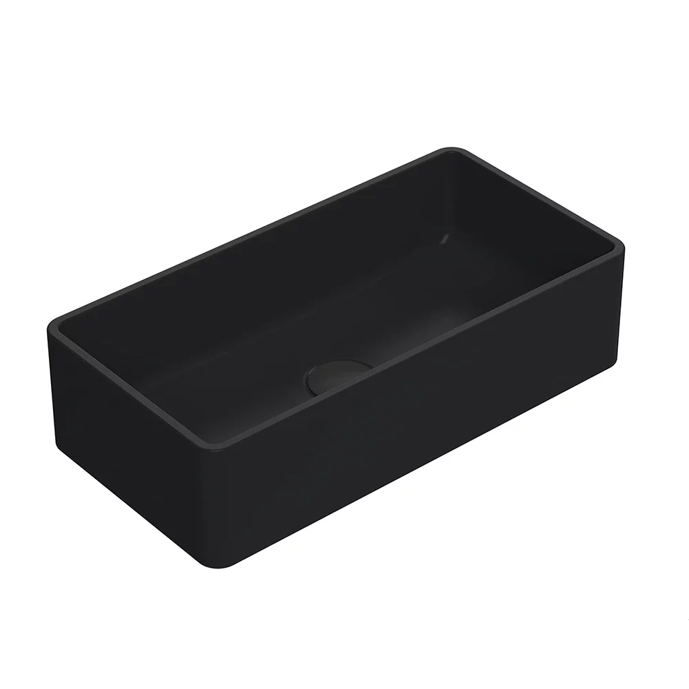 Nuie Luxe 465mm Black Rectangular Countertop Basin