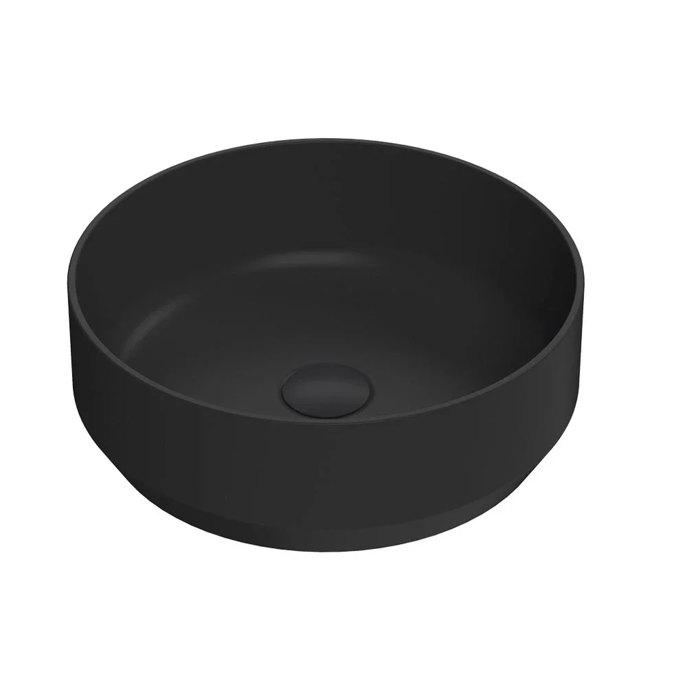 Nuie Luxe Black Round Vessel 350mm Countertop Basin