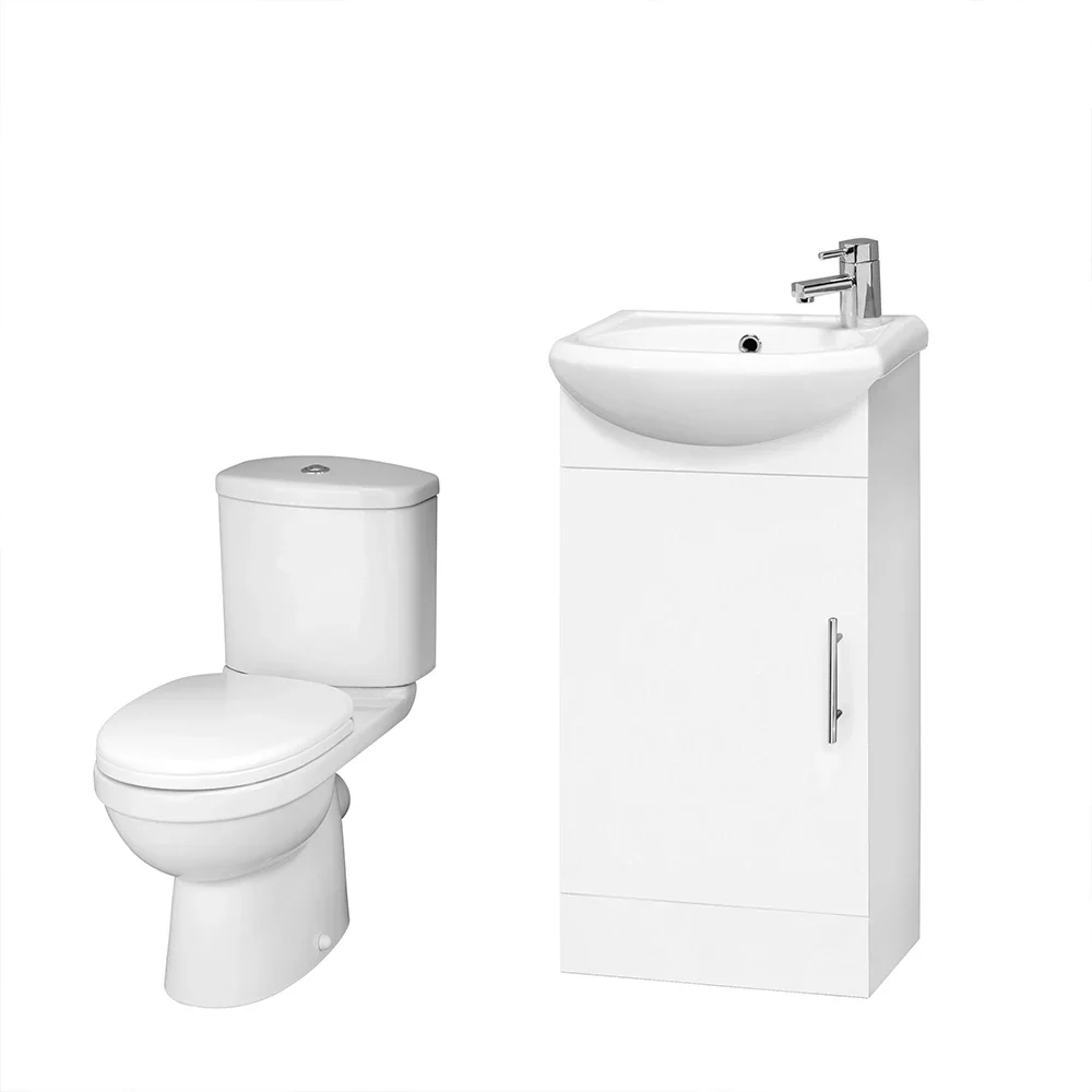 Nuie Mayford Floor Standing Gloss White Cloakroom Suite