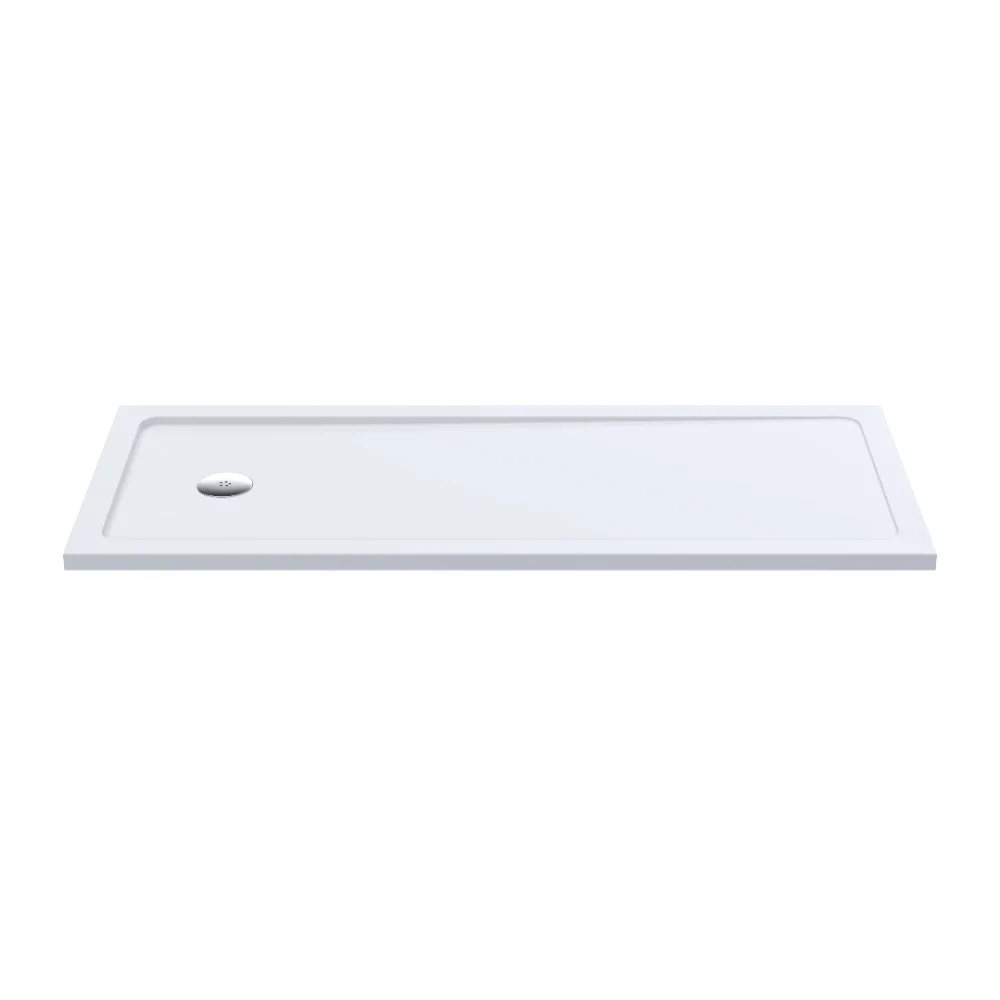 Nuie Pearlstone 1700 x 700mm White Slate Slimline Rectangular Slip Resistant Shower Tray