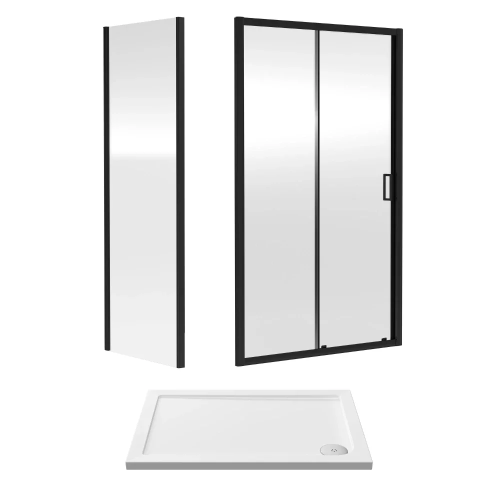 Nuie Rene 1000 x 700mm Sliding Shower Door Enclosure inc Side Panel and Tray