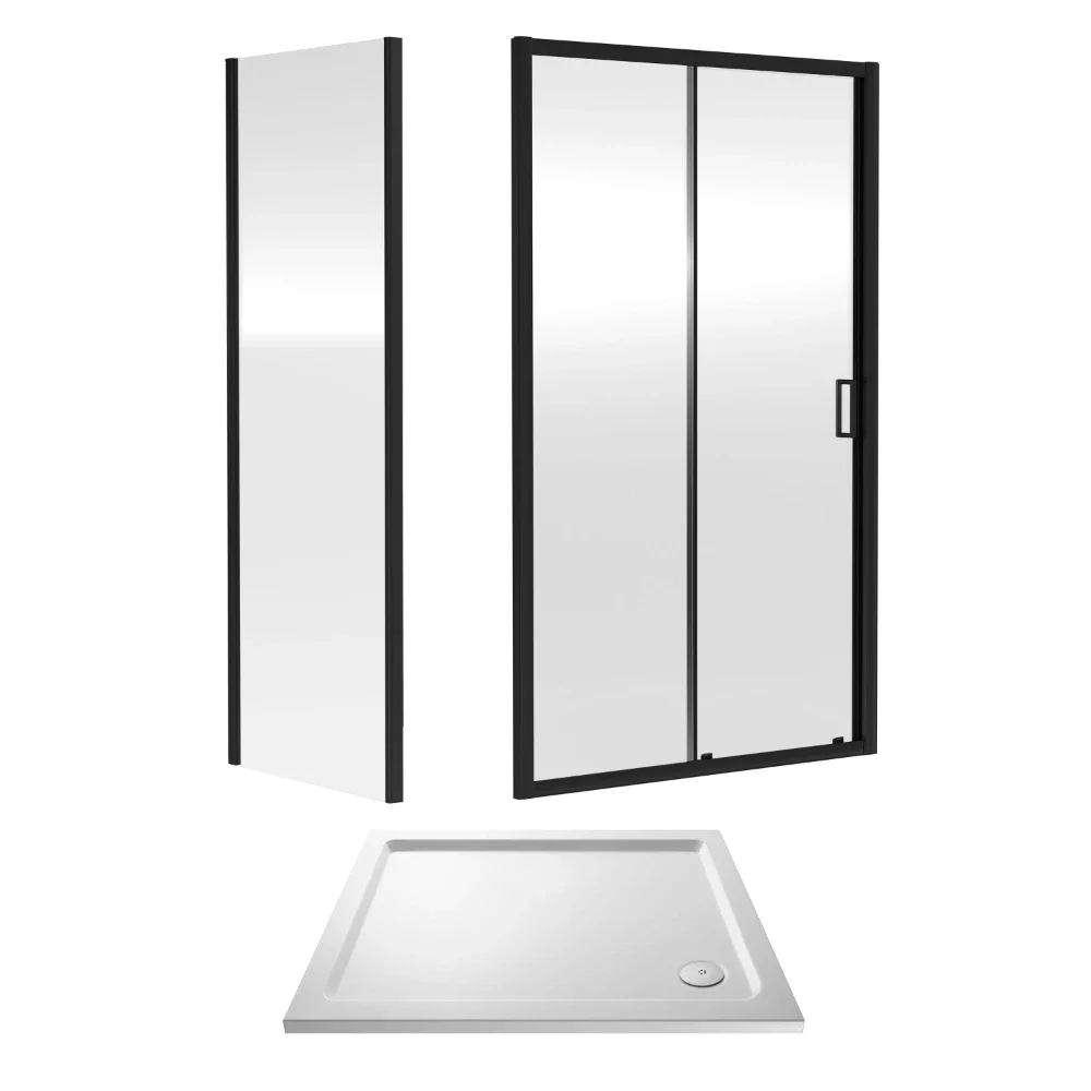 Nuie Rene 1000 x 900mm Sliding Shower Door Enclosure inc Side Panel and Tray