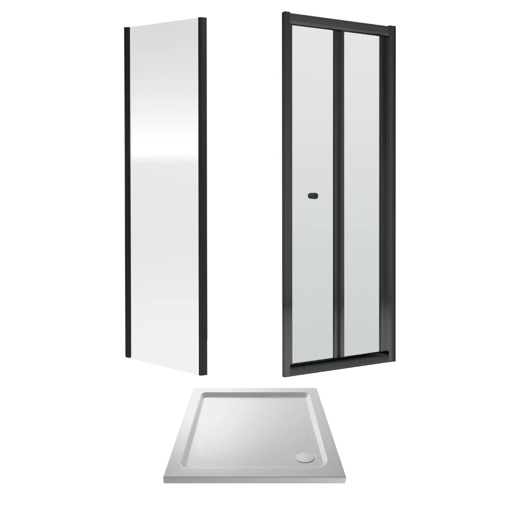 Nuie Rene 700mm Bi Fold Shower Door Enclosure inc Side Panel and Tray