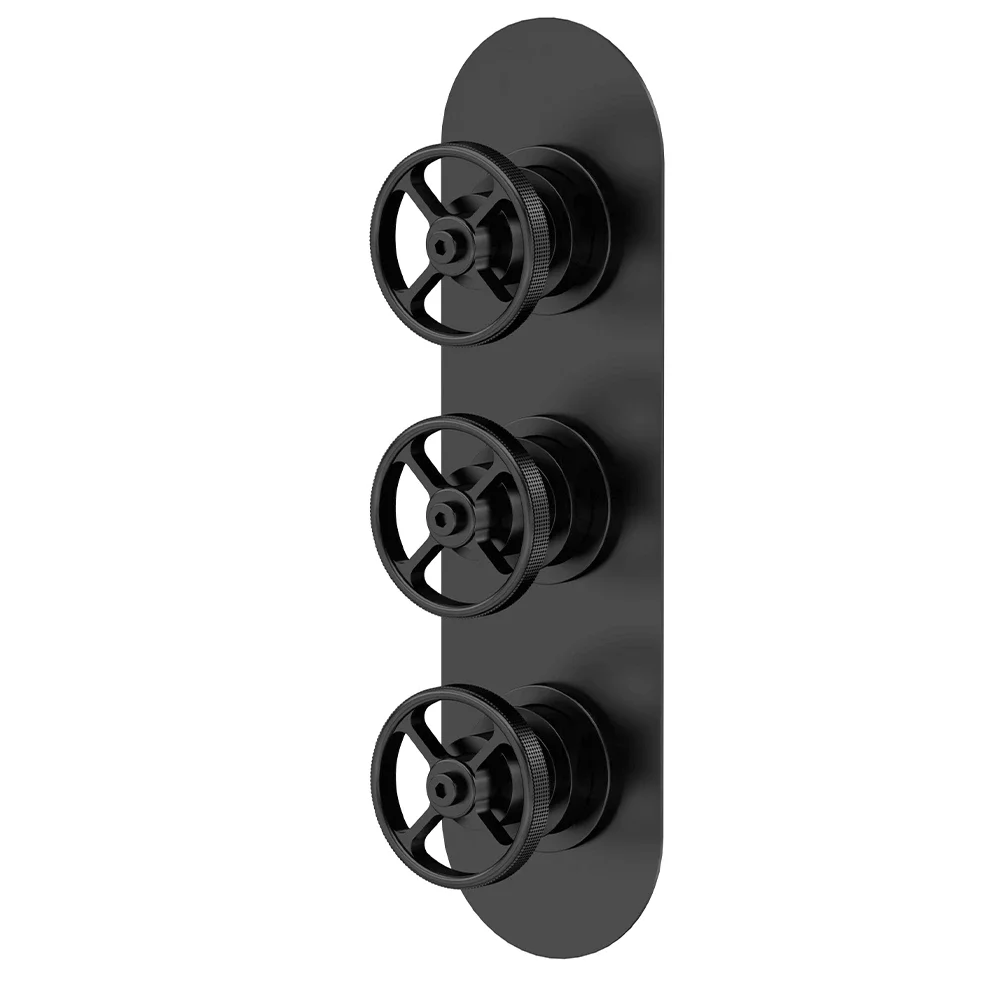 Nuie Revolution Matt Black 3 Way Shower Valve