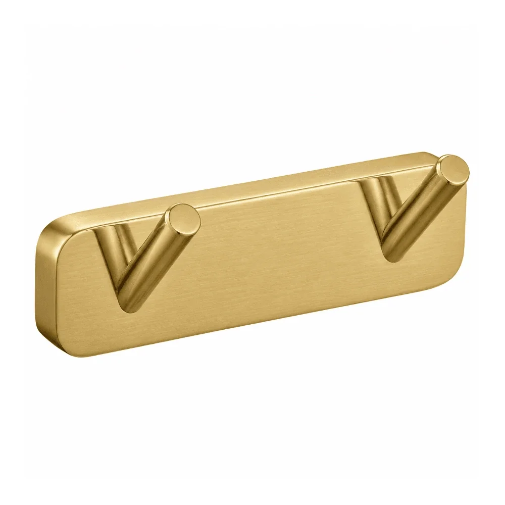 Nuie Trisen Brushed Brass Double Robe Hook
