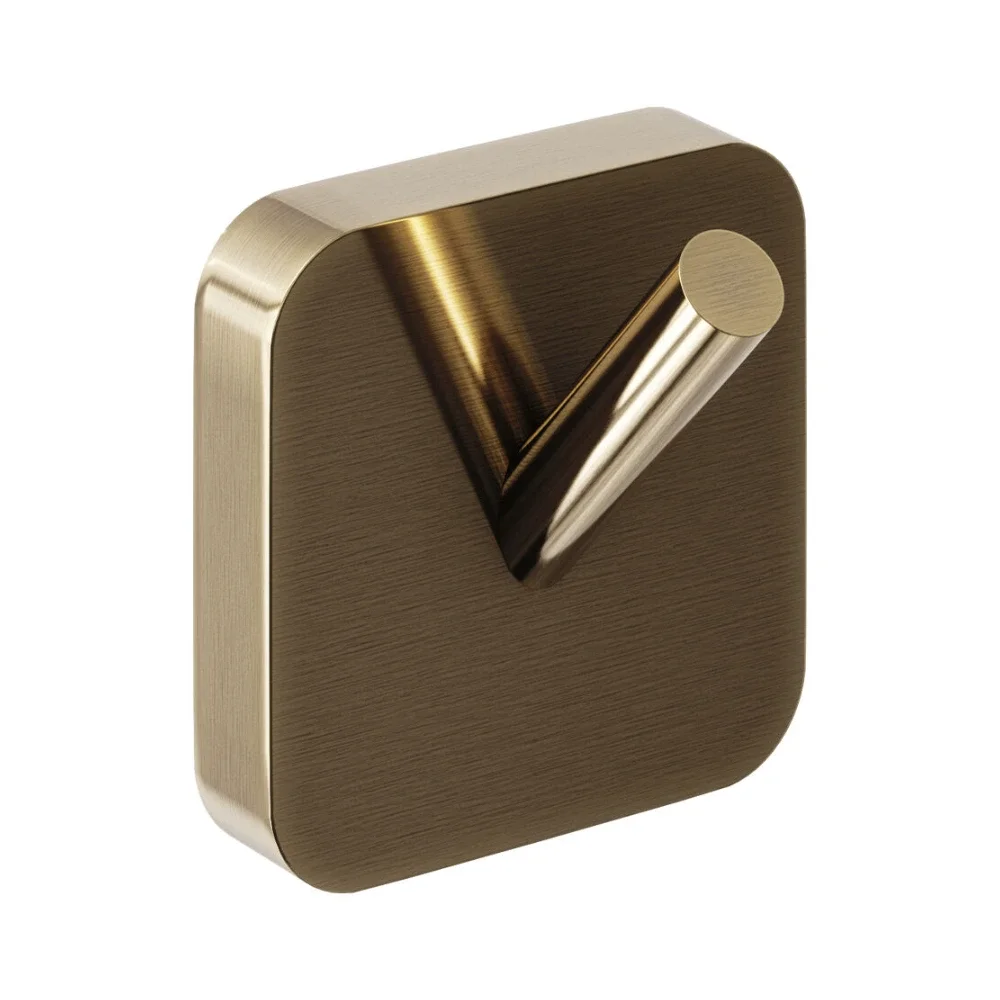 Nuie Trisen Brushed Brass Single Robe Hook