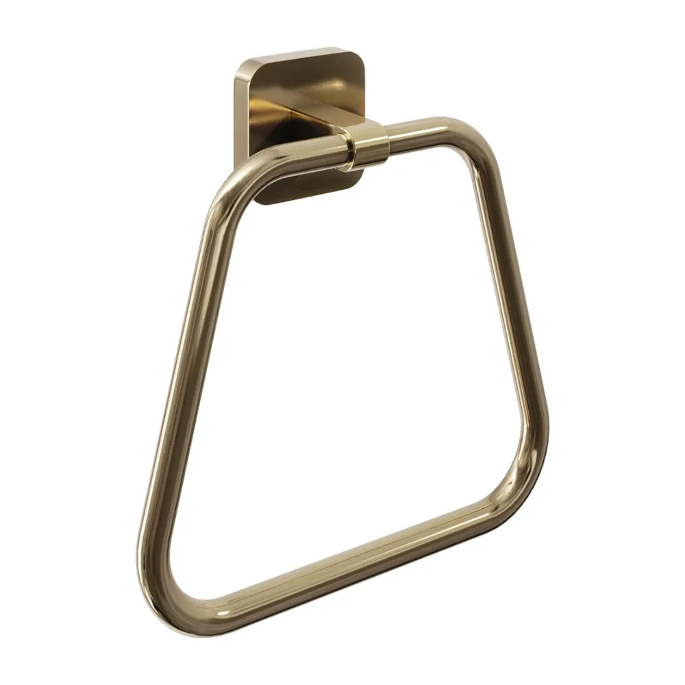 Nuie Trisen Brushed Brass Single Towel Ring