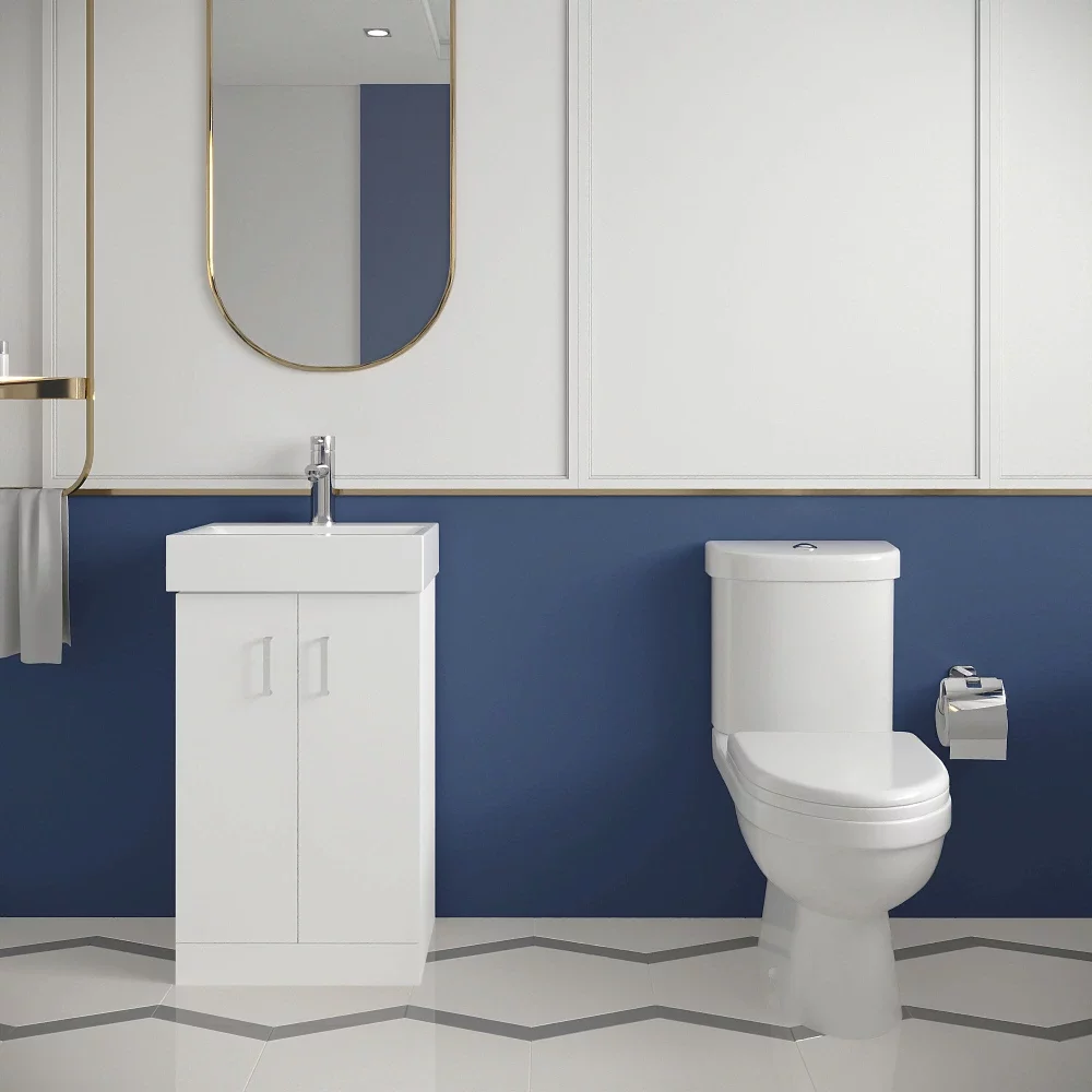Nuie Mayford Floor Standing Gloss White Cloakroom Suite
