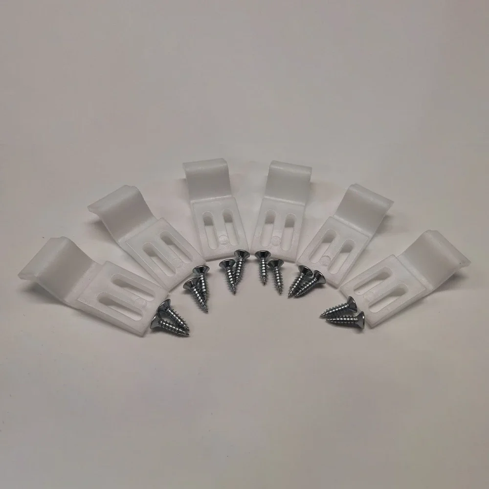 Nuie White Shower Bath Panel Clips - Pack of 6