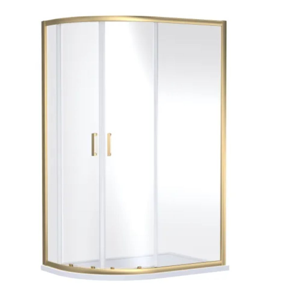 Nuie Rene Brushed Brass 1200 x 900 Offset Quadrant Shower Enclosure