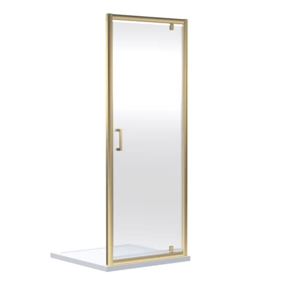Nuie Rene Brushed Brass 800mm Pivot Shower Door