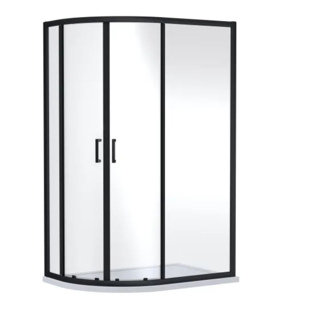 Nuie Rene Matt Black 1200 x 900 Offset Quadrant Shower Enclosure