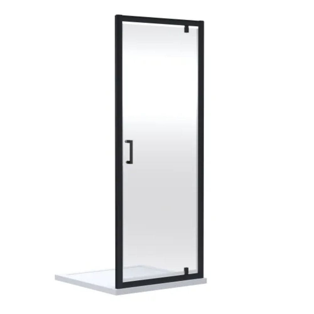 Nuie Rene Matt Black 900mm Pivot Shower Door