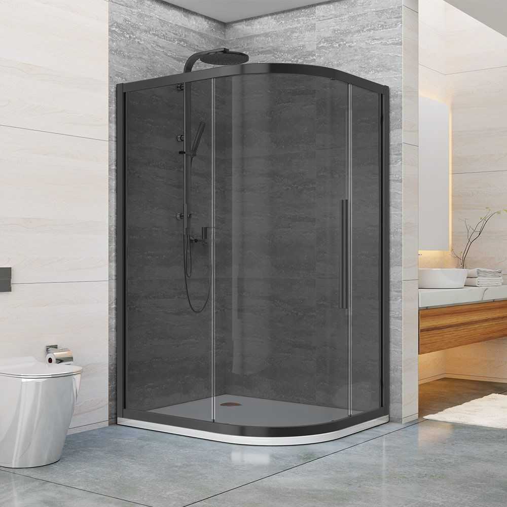 Jaquar One Door 800 x 1200mm Black Frame Quadrant Shower Enclosure, JSE