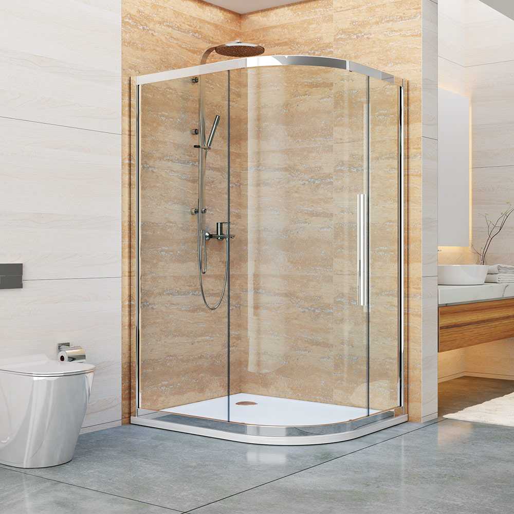 Jaquar One Door 800 x 1200mm Chrome Offset Quadrant Shower Enclosure
