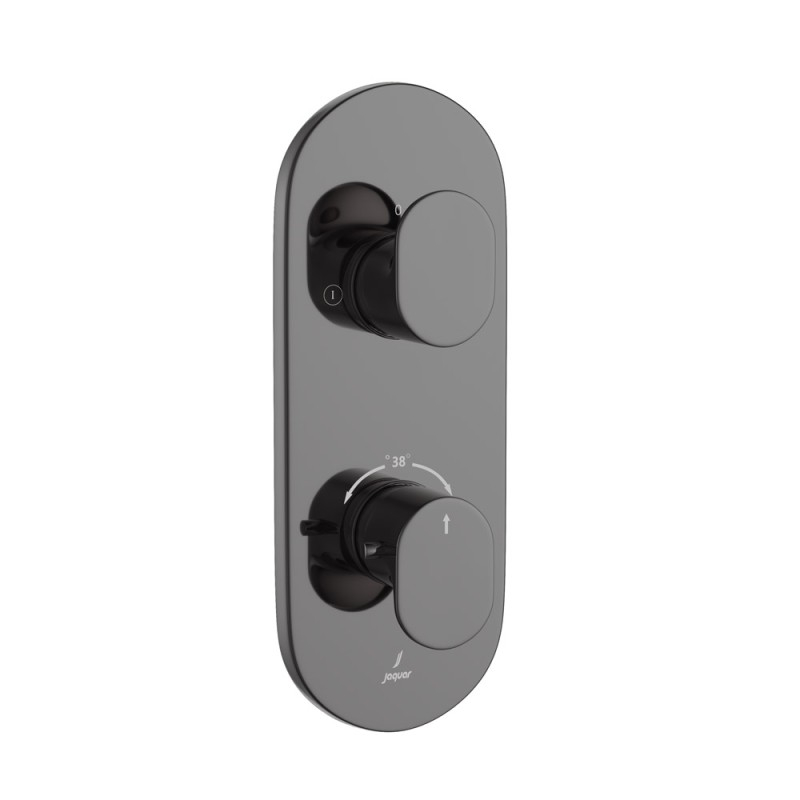 Jaquar Opal Prime Black Chrome 2 Outlet Thermostatic Shower Mixer With Concealed Valve  