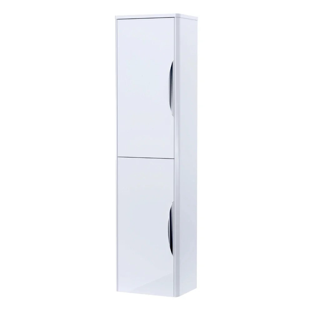 Nuie Parade 356mm 2 Door Gloss White Wall Hung Tall Boy Cabinet